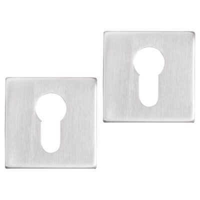 Differnz rozet vierkant - cilinder - mat chroom