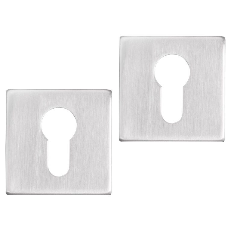 Differnz rozet vierkant - cilinder - mat chroom