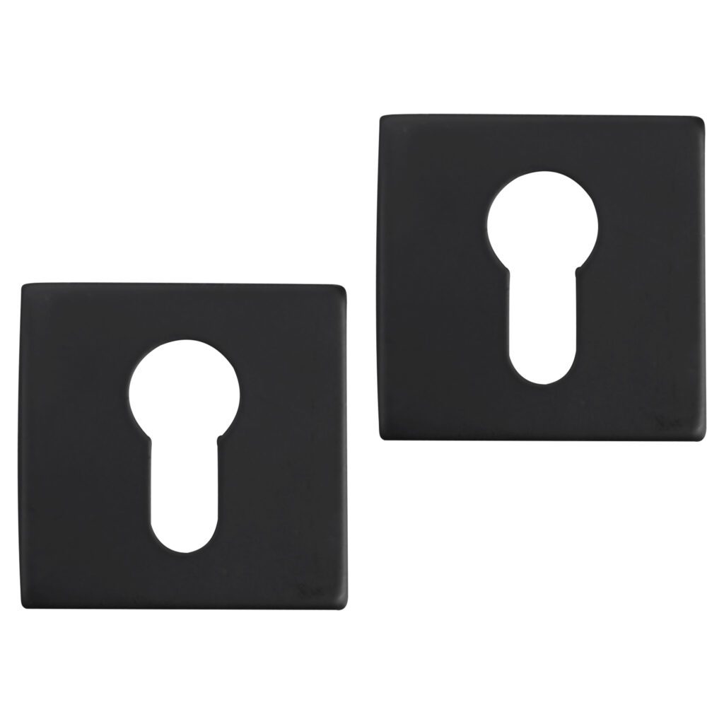 Differnz | Rozet met Cilindergat | Zwart | Vierkant | 52x52mm