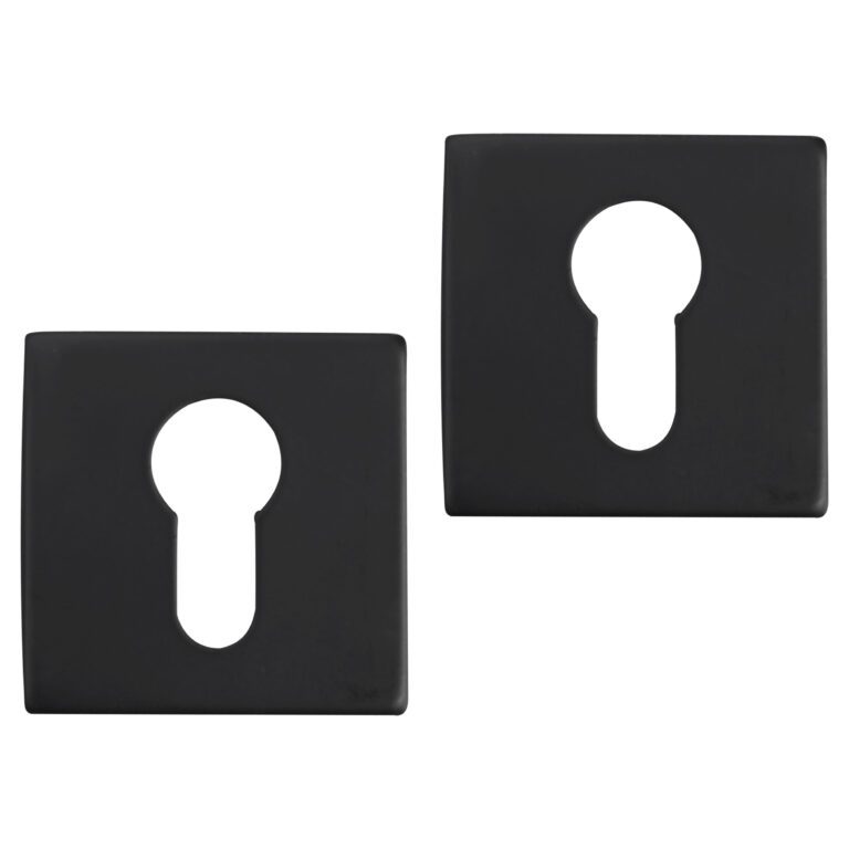 Differnz | Rozet met Cilindergat | Zwart | Vierkant | 52x52mm