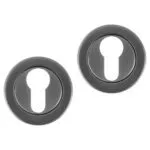 Differnz | Rozet met cilindergat | Gun Metal | Rond | 53mm