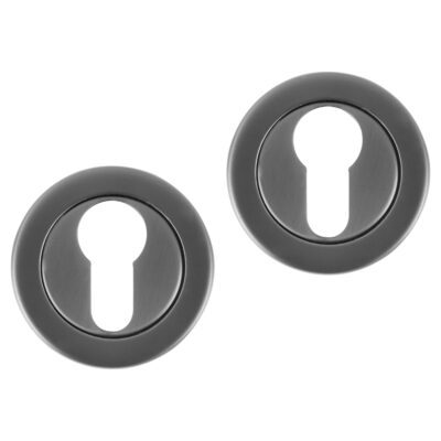 Differnz | Rozet met cilindergat | Gun Metal | Rond | 53mm