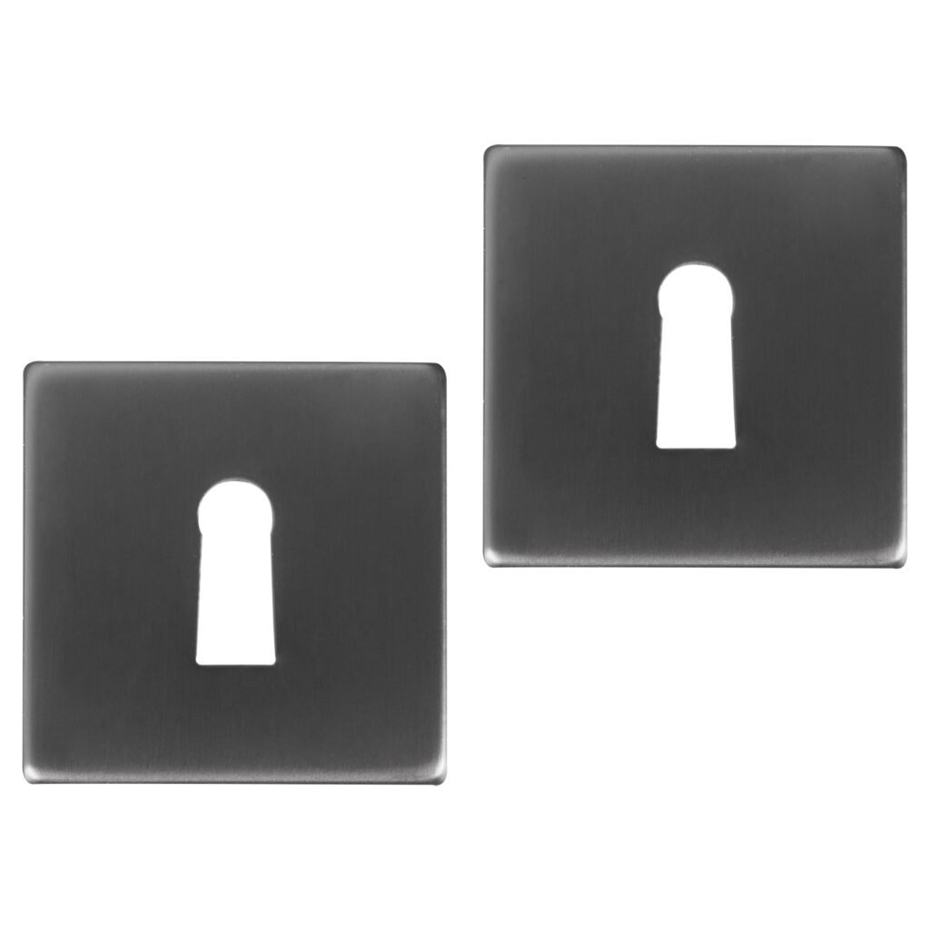 Differnz | Rozet met Sleutelgat | Gun Metal | Vierkant | 52x52mm