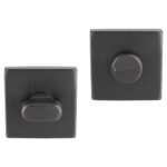 Differnz | Rozet met Toiletsluiting | Gun metal | Vierkant | 52x52mm