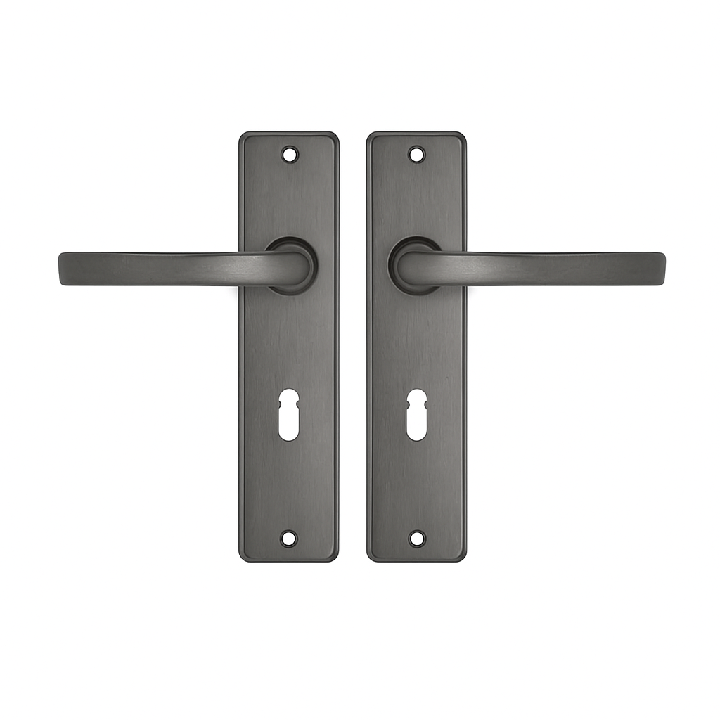 Deurkrukken | Edge kruk Blok | SL55 | Gun metal | Antraciet grijs