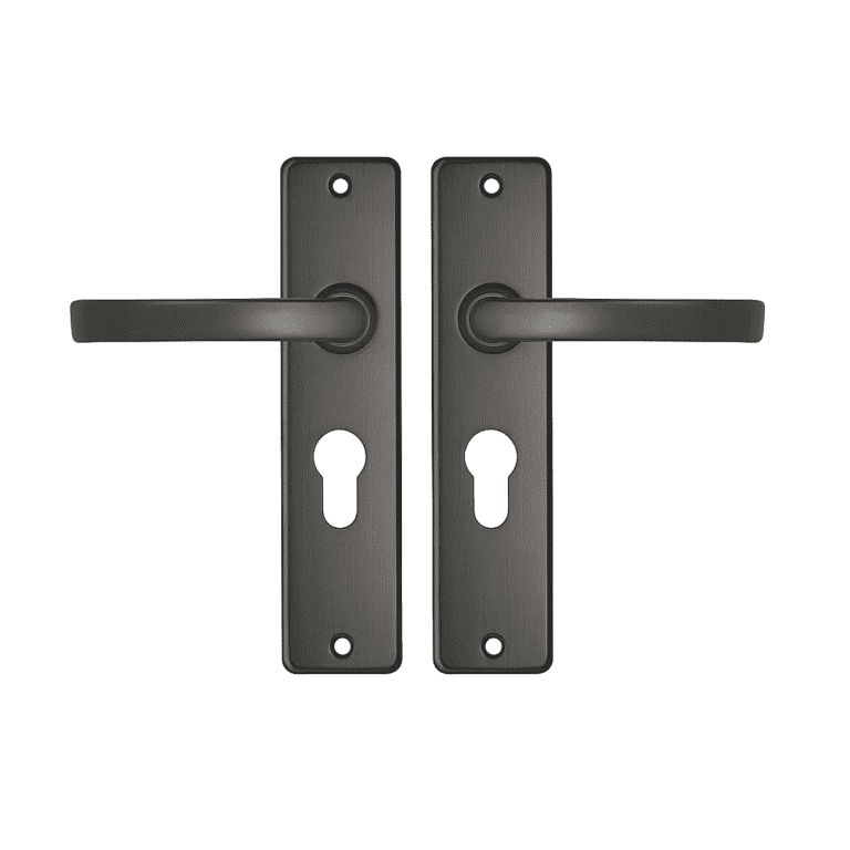 Deurkrukken | Edge kruk Blok | PC55 | Gun metal | Antraciet grijs