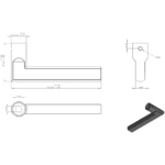 Differnz | Den haag deurkruk | vierkant rozet | goud