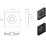 Differnz | Den haag deurkruk | vierkant rozet | goud
