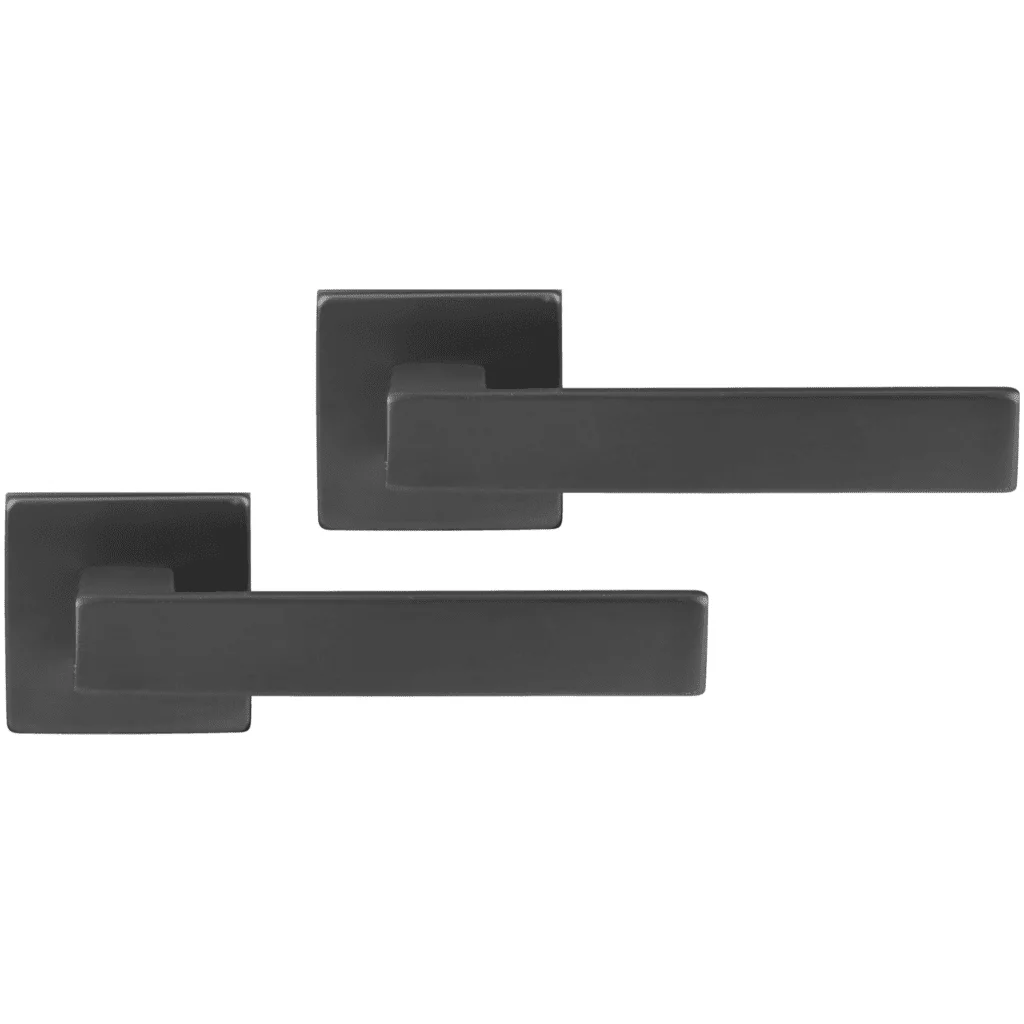 Differnz | Tilburg deurkruk | vierkant rozet | gun metal