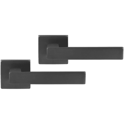 Differnz | Tilburg deurkruk | vierkant rozet | gun metal