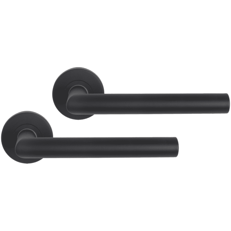 Differnz | Essence deurkruk boog | rond rozet | zwart