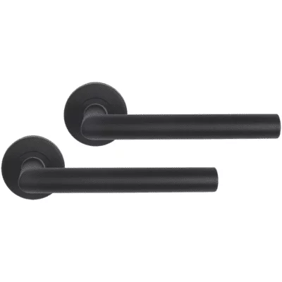 Differnz | Essence deurkruk recht | rond rozet | zwart