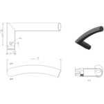 Differnz | Essence deurkruk recht | rond rozet | zwart