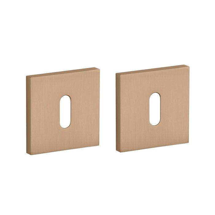 Paar STILE sleutelplaatjes vierkant 53x53x7mm - licht bruin