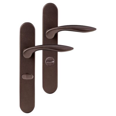 Differnz Groningen deurkruk ovaal schild - WC 63 mm - brons